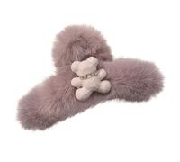 Pinza para garras de pelo de felpa descolorada,Grandes pinzas para el pelo de peluche - Grandes pinzas para el cabello portátiles, pasador de captura de pelo de oso de peluche para mujeres y niñas