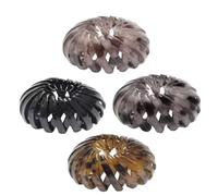 Pinza para moño nido de pájaro - Juego de 4 pinzas de estiramiento, herramienta de soporte de peluquería flexible | Organizadores de agarre seguro, accesorio para fiesta, baile en la playa