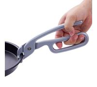 Pinza para sartén de pizza, pinzas resistentes de aluminio fundido de 20 cm, agarrador de platos profundos para asar, soporte de sartén de hierro fundido para acampar y hornear