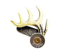 Pinza para Sombrero para Cazadores - Pinza de Sombrero de Caza | 4 Clip de Sombrero de Madera de Ciervo de Latón Clip de Sombrero de Cuerno de Ciervo Clip de Sombrero de Latón Hecho Mano Accesorios