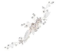 Pinza Pelo de Boda para Mujer, Hoja Plateada Elegante | Aleación de Zinc Brillantes, Sujeción Segura, para Peinados Semirecogidos y Sesiones