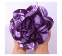 Pinza Pelo Flor Horquilla for el pelo con flores de satén grandes hechas a mano de 19 cm for pasarela o escenario.(Lavender,With no brooch)