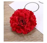 Pinza Pelo Flor Tela 2 piezas de tocado DIY for novia, boda, tela flocada, flor rosa roja, horquilla for el cabello(B-red)