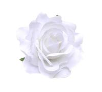 Pinza Pelo Flor Tela 5 piezas de flores for el cabello, tocado DIY for novia, tela flocada, rosa roja, flor, horquilla for(A-white)