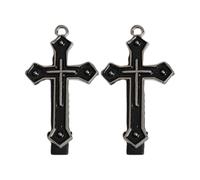 Pinza plana oscura para el pelo, cruces, balletcore, accesorio para fotos