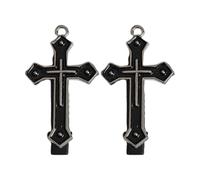 Pinza plana oscura para el pelo, cruces, balletcore, accesorio para fotos