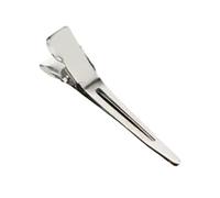 Pinza plateada para el pelo con pico de pato, elegante y plateada para seccionar, pasadores largos, adorno para peinar el cabello