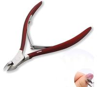 Pinza profesional para cutículas, tijeras para cutículas, herramientas para uñas, tijeras para uñas de salón, removedor de uñas encarnadas gruesas, Mehroon de acero inoxidable