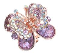 Pinza Púrpura Gemas de Imitación, Metal, Elegante | Fijación Firme y Peinado Decorativo, para Ejercicio y Ceremonias, Accesorio Llamativo para Mujeres y Chicas