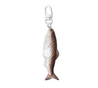Pinza realista con forma de pez para peinados divertidos y modernos, llavero de pescado seco