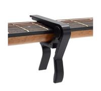 Pinza transpositor de cambio rápido con clip, Cejillas de guitarra (paquete 5), multicolor, 7 x 8 cm, con abrazadera metálica aluminio(Black)