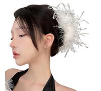 Pinza única para el pelo, con plumas, para decorar hermosos años 20, horquilla, elegante