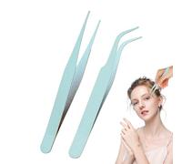 Pinzas adhesivas para álbumes de recortes, 2 pinzas para manualidades, herramienta de codo recto de acero inoxidable, herramienta de pestañas de codo recto de acero inoxidable para álbumes de recortes