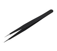 Pinzas Antiestáticas ESD 11 de Alta Precisión Recta Punta Uñas Arte Extensión Seguro Mantenimiento Herramienta Acero Inoxidable Negro 14 cm