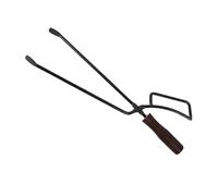 Pinzas Chimenea Parrilla de barbacoa, pinza de barbacoa de carbón, mango de hierro y madera, cubierta antiescaldado for acampar al aire libre, barbacoa, fogón, chimenea, pinzas for fuego