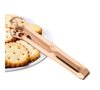 Pinzas Cocina Acero Inoxidable - 17.5cm Pinzas Alimentos | Cooking Tongs Forma Garra Gato - Drenaje Agua | Metal Resistente BBQ Ensalada Pan Postre Servicio Oro Plata Negro Rosa