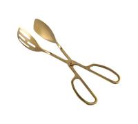 Pinzas compactas de acero inoxidable para servir alimentos, herramienta de cocina esencial para amantes de la carne, ensalada y barbacoa (dorado)