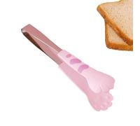 Pinzas con forma de patas de gato, mini pinzas de silicona, pinzas de cocina kawaii de acero inoxidable, accesorios de cocina adorables para tostar pan, bagels y hacer barbacoas. (METRO)