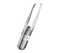 Pinzas con luz - Pinza de precisión inclinada | Herramienta para la depilación de pestañas, cejas, cara | Empuje LED luminoso para hilos encarnados y no deseados | para el maquillaje