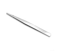 Pinzas de acero inoxidable de 125 mm hechas a mano con cabeza recta y codo para reparación de relojes y trabajo (cabeza recta de 10 cm)