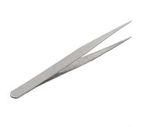 Pinzas de acero inoxidable hechas a mano de 125 mm, diseño de codo de punta recta para reparación de relojes, sujeción de precisión y tareas de extracción de piezas pequeñas (cabeza recta de 12,5 cm)