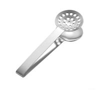 Pinzas de acero inoxidable para alimentos con colador de malla, clip de cocina resistente al óxido para ensalada de sopa de té, utensilio de cocina compacto para acampar (plata)