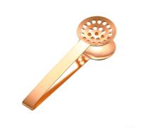 Pinzas de acero inoxidable para alimentos con colador de malla, clip de cocina resistente al óxido para ensalada de sopa de té, utensilio de cocina compacto para acampar (oro rosa)