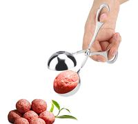 Pinzas de Albóndigas de Acero Inoxidable, Antiadherente Bola de albóndiga, Melon Baller Tong Máquina para Hacer, Albóndiga Cucharada con mango antideslizante para Fruta, Masa de Galletas (L)