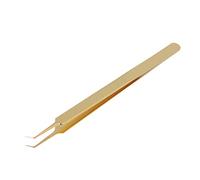 Pinzas de aleación de acero, punta fina, herramienta de reparación electrónica de precisión antimagnética para soldadura de PCB, mantenimiento de teléfonos, material de primera (cabeza doblada)