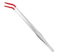 Pinzas de alimentación, pinzas de acuario de acero inoxidable extralargas de 15 pulgadas con punta de goma, largas curvadas, herramienta de alimentación de terrario para accesorios de tanques