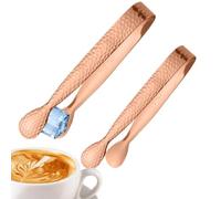 Pinzas de azúcar pequeñas de acero inoxidable de 2 piezas con forma de cuña | Pequeña pinza de bar para el hogar, camarero, bebedor de té, amante del café, panadero, restaurante, fiesta