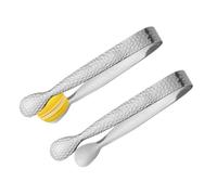Pinzas de azúcar pequeñas de acero inoxidable de 2 piezas | Pinzas para aperitivos de fiesta para el hogar, camarero, bebedor de té, amante del café, panadero, restaurante