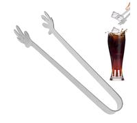 Pinzas de azúcar y caramelos, mini pinzas con asa, garra de metal antideslizante para servir cocina, café, té, vino, bar, fiesta, bufé, servir aperitivos, acero inoxidable dorado y transparente