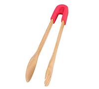 Pinzas de bambú para tostadora para cocinar pan tostado, té, paquete de 1 - rojo redondo