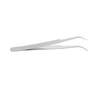 Pinzas de cabeza recta de acero inoxidable hechas a mano de 125 mm con codo para ajuste de reparación de relojes y posicionamiento delicado de piezas (codo de 10 cm)