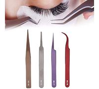 Pinzas de cejas profesionales, pinzas de cejas multifuncionales de 4 asas, acero inoxidable duradero, adecuadas para el hogar y la tienda de belleza Extensión de pestañas profesional.