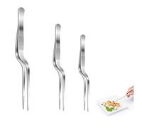 Pinzas de Cocina,3 piezas Pinza Cocina Acero Inoxidable, Pinzas Gourmet, Pinzas para servir, Pinzas para carne,para Chef Cocina Mariscos Postre Sushi(14.5/16.5/20.5cm)