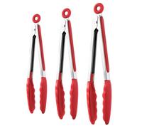 Pinzas De Cocina | 3 Piezas Utensilios Antiadherentes | Pinzas De La Parrilla De Acero Inoxidable Con Puntas De Silicona,Para Cocinar Alimentos, Para Barbacoa, Para Camping Y Para Servir Barbacoa