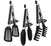 Pinzas De Cocina, 3 Unidades, Pinzas De Silicona Negras De Acero Inoxidable Con Soporte, Pinzas De Cocina, Pinzas De Silicona Sin Bpa, Pinzas De Cocina, Pinzas Para Cocina