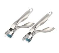 Pinzas de cocina anticalientes de acero inoxidable, 2 piezas de 6,9x1,3x3,3 pulgadas, para levantar platos calientes, tazones, platos del horno microondas y ollas