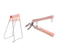 Pinzas de Cocina Antideslizantes 2 Piezas y Antiquemaduras | Acero Inoxidable y Plástico, para Hogar y Restaurante, Color Rosa, Sujeción de Recipientes y Bandejas