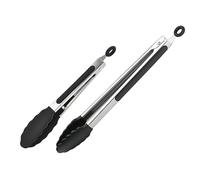 Pinzas de cocina de acero, 2 piezas utensilios para barbacoa de acero inoxidable | Pinzas antideslizantes para alimentos para instalación parrilla freír cocinar servicio fiesta camping ensalada