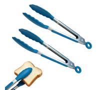 Pinzas de Cocina de Acero Inoxidable - 2 Piezas Antiadherentes Resistentes al Calor de Acero Inoxidable 17,8 cm,Tenacillas para Servir Alimentos | para Filetes Tostadas Barbacoa Parrilla Sacar