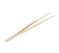 Pinzas de cocina de acero inoxidable Pinzas de comida larga Pinzas de cocina rectas con punta dentada para uso doméstico(Oro)