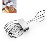 Pinzas de Cocina de Acero Inoxidable - Pinzas para Alimentos con Diseño Hueco, Superficie Lisa y Ángulo Ajustable - Ideal para Carne, Pescado, Pan y Pizza