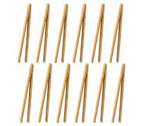Pinzas de Cocina de Bambú, 4 Piezas Pinzas de Tostadora Reutilizables Tongs Gadgets de Cocina para Cocinar, Coger Pan, Té de Frutas y Pepinillos, 18cm
