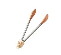 Pinzas de cocina de silicona con núcleos de acero, Brown | Diseño de agarre seguro para voltear, y servir alimentos, fuerte fuerza de sujeción para asar