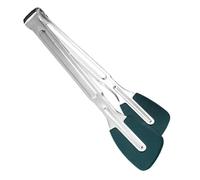 Pinzas de cocina de silicona, resistentes al calor, herramientas de cocina antideslizantes, pinzas de cocina de acero inoxidable con puntas de silicona, herramientas de cocina no deslizantes para