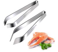 Pinzas de Cocina, Juego de Pinzas Planas y Diagonales de Acero Inoxidable para Cocinar Alimentos y Peinar, Adecuadas para Pescado, Pollo, Pato, Cerdo, Fruta