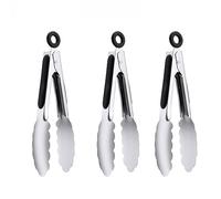 Pinzas de cocina pequeñas de 18cm, juego de 3, pinzas para hielo de acero inoxidable, mini pinzas para servir para aperitivos, ensalada, buffet